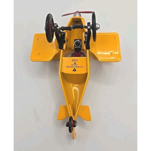 2001 Hallmark Ornament 1930 Custom Biplane Kiddie Car Classic New U67 - Picture 6 of 8